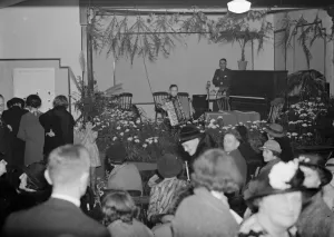 Musician Prints: At the bazaar in Welling, Kent, young accordian player, Alan Billington, entertains