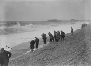 Beachcombres on Brighton beach. 10th January 1936