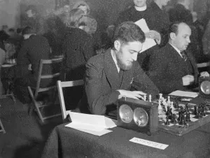 Sussex Life Prints: Bearded youth at Hastings International Chess Congress Many of the worlds leading