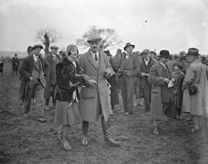 Women Collection: Beaufort Hunt point to point at Hazelton. Mrs Dudley Ward and Lord Dudley. 1