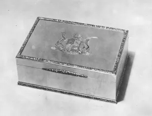 Gift Prints: This beautiful golden casket, containing a number of diamonds, is to be presented