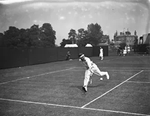 Playing Collection: At the Beckenham Tennis Tournamen, H Bignold, the one armed player. 7 June 1926