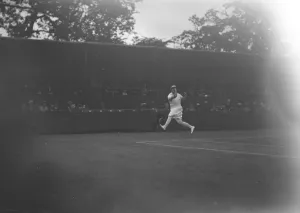 American Prints: At the Beckenham Tennis Tournament, Miss Helen Wills on court. 1927
