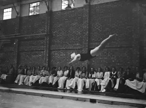 Bergman Osterberg College of Physical Education in Darford, Kent. One girl dives
