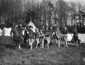 Best task of the day. Order of woodcraft chivalry members in Sussex, Easter Camp