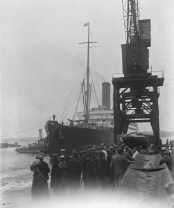 Bevan Arrives in England The Cunard liner RMS Caronia in at Southampton with Bevan