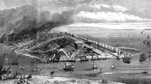 Port Collection: Bird s-eye view of Barrow-in-Furness, North Lancashire, England 25 May 1872