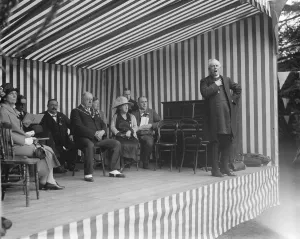 Bishop of Buckingham opens garden party and bazaar at Slough. The Bishop declares