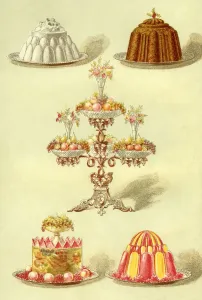 Domestic Prints: Blanc Mange Fruit Jelly Epergne Christmas Pudding Jelly in Two Colours