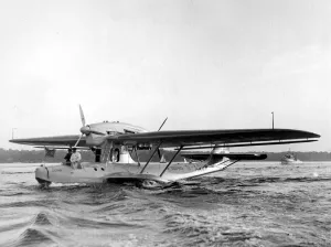 Blazing air mail route across Atlantic Lufthansa Dornier flying boat Zephir resting