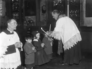 Priests Prints: The Blessing of the Throats of the congregation at St Etheldredas Church
