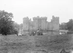 Bodiam Castle is a 14th-century moated castle near Robertsbridge in East Sussex, England