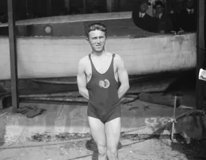 A Boome, champion long distance swimmer. 29 August 1927