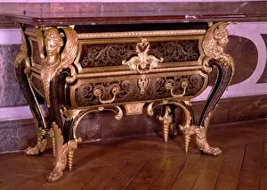French Collection: Boulle commode made for Louis XIV room at the Grand Trianon 1701. Rococo carving bowed legs