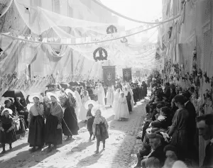 Boulogne France, Procession of our lady of Boulogne Procession passing through