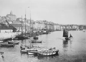 French Prints: Boulogne Sur Mer, showing the harbour. 1 December 1928