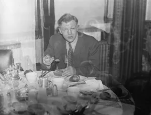 Boxer, Marcus Neusals victory breakfast in his London hotel after defeating Jack