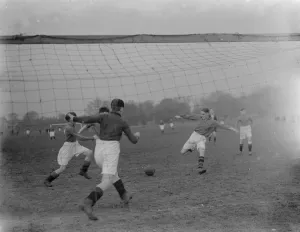 Keeper Prints: Boys football match in Dartford, Kent. North Kent and District versus Northfleet