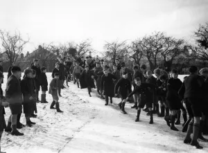 Slide Prints: Boys sliding in Playground Orpington 1937