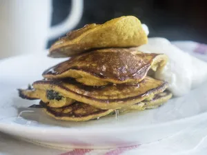 Honey Prints: Breakfast pancakes made with a batter of a banana, two eggs, and 2 tablespoons of