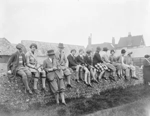 Brighton foot beagles hold meet at the kennels, West Blatchington. Lady followers