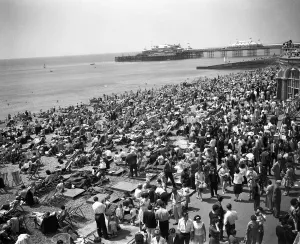 Beach Prints: Brighton Thousands of Whitsuntide holidaymakers flocked to the coast and this was