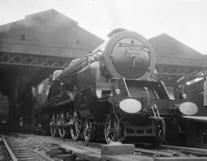 Britains first turbine driven locomotive on view at Euston. The Turbomotive at Euston