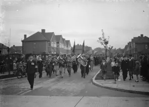 British Legion parade in Blackfen and Lamorbey, Sidcup, London. 1938