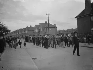 Parade Prints: British Legion parade in Blackfen and Lamorbey, Sidcup, London. 1938