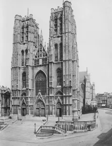Brussels. The Church of St Gudule. The Nave. Where the religious ceremony of