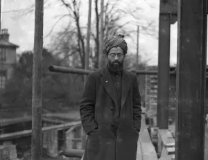 Spectacles Prints: The building of Londons first mosque at Southfields. Mr A R Dard, Imam of