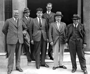Building Trade Congress at Transport House. left to right: - Mr Poptie (Holland)