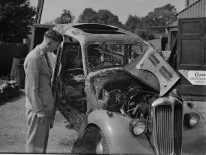 Burnt car. 1937