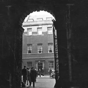 Topography Prints: Cabinet leaving number 10 Downing Street, London. 31 March 1946