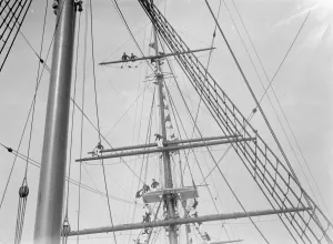 Mast Prints: The cadets from the Thames Nautical Training College in Greenhithe, Kent, stand