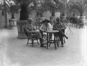 Westerners Prints: The Cairo Season. Lord and Lady Swaythling and their son, the Honourable Stewart