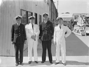 Golden Age Of Seaplane Prints: Caledonia crew for first experimental transatlantic flight. Captain As Wilcockson