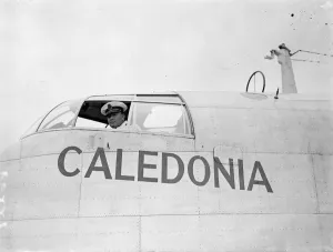 Caledonia takes off from Southampton on first experimental transatlantic flight