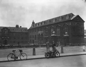 Railings Prints: Cambridge University - the exterior of St Cathariness College 1929