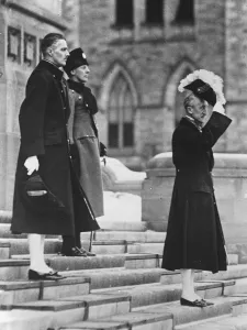 Canadas 16th Parliament formally opened. Lord Willingdon taking the salute. 24