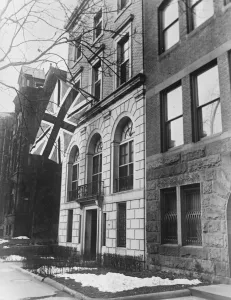 Canadian flag floats for the first time over Washington. The flag flying at the Legation