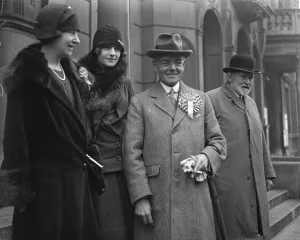 Three candidates in the Ilford by - election. Sir George Hamilton. 15 February 1928