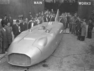 Captain C. E. T Eyatons mammoth car thunderbolt is now on view at Chiswick London