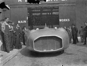 Captain C. E. T Eyatons mammoth car thunderbolt is now on view at Chiswick London