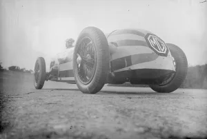 Captain George Eyston, the famous racing driver, testing his giant new Bullet Headed