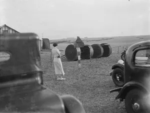 Pebbles Prints: Cars parked on the Dungeness beach in Kent. 1936
