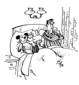 Illustration Prints: Cartoon by Sax Another good nights sleep
