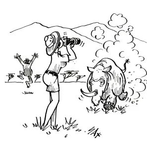 Illustration Prints: Cartoon by Sax Shooting the wildlife. I just can t seem to keep this camera still