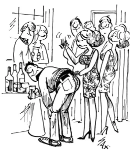 Cartoon by Sax Usually paying little or no attention to political correctness, Sax