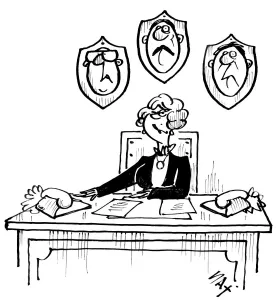 Cartoon by Sax Usually paying little or no attention to political correctness, Sax